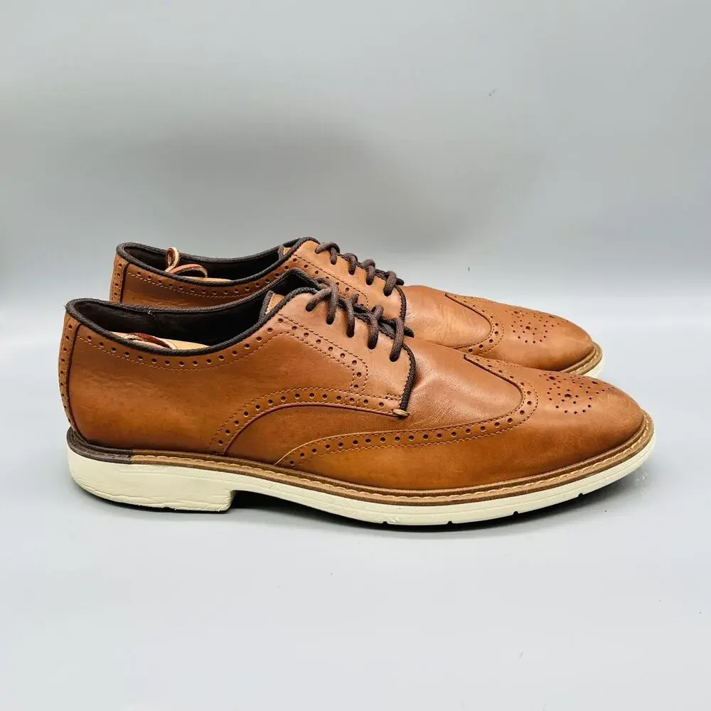 Cole Haan Shoes Mens 12 Brown Leather Grandseries Wingtip Oxford Dress Brogue